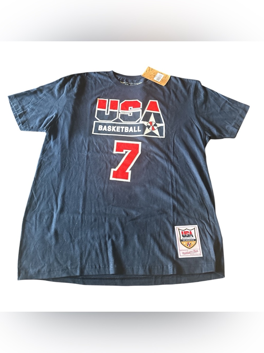 Mitchell & Ness Navy USA Basketball Larry Legend!! DREAM TEAMClassics 🇺🇸Tee